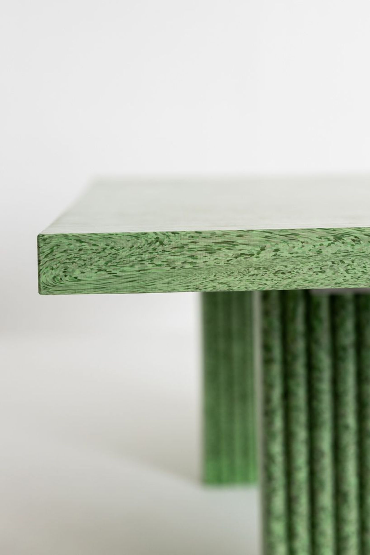 Chinara Darwish’s Dining Table has a green marble finish