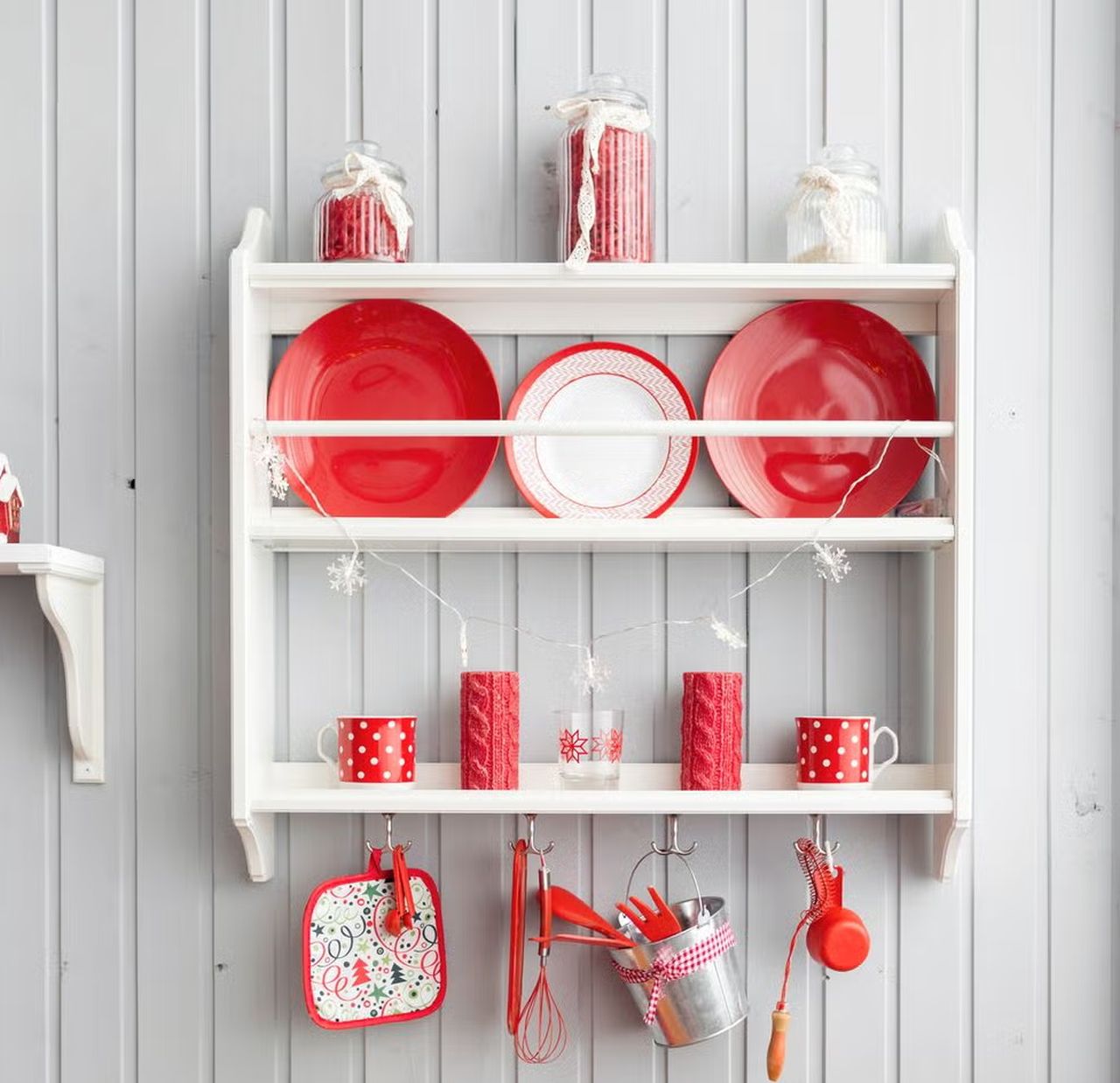 Christmas dishware decoration for kitchen wall