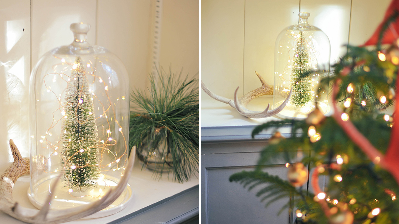 DIY Holiday Sparkle Glass Dome