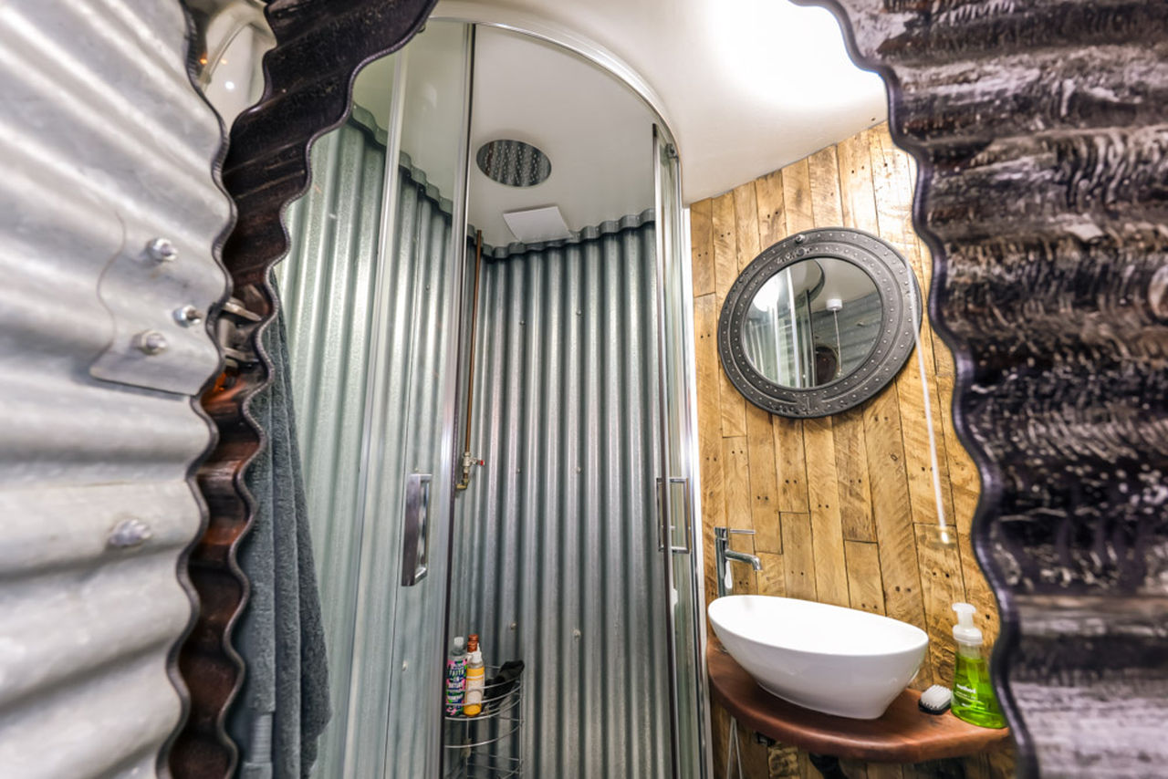 Grain SiloTiny House bathroom has a shower too