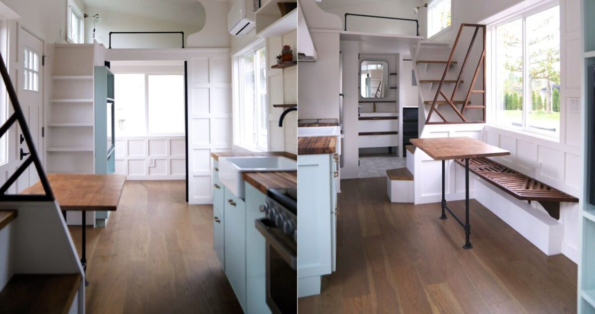 Newport Tiny House Features Three Bedrooms Interior