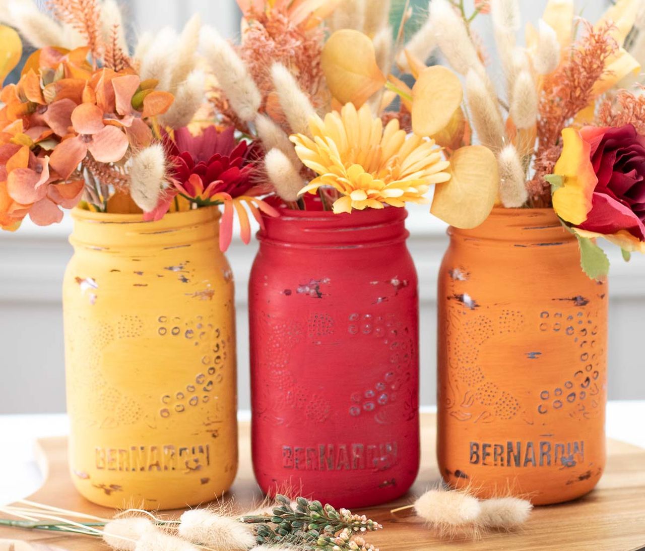 Painted Jars for Thanksgiving