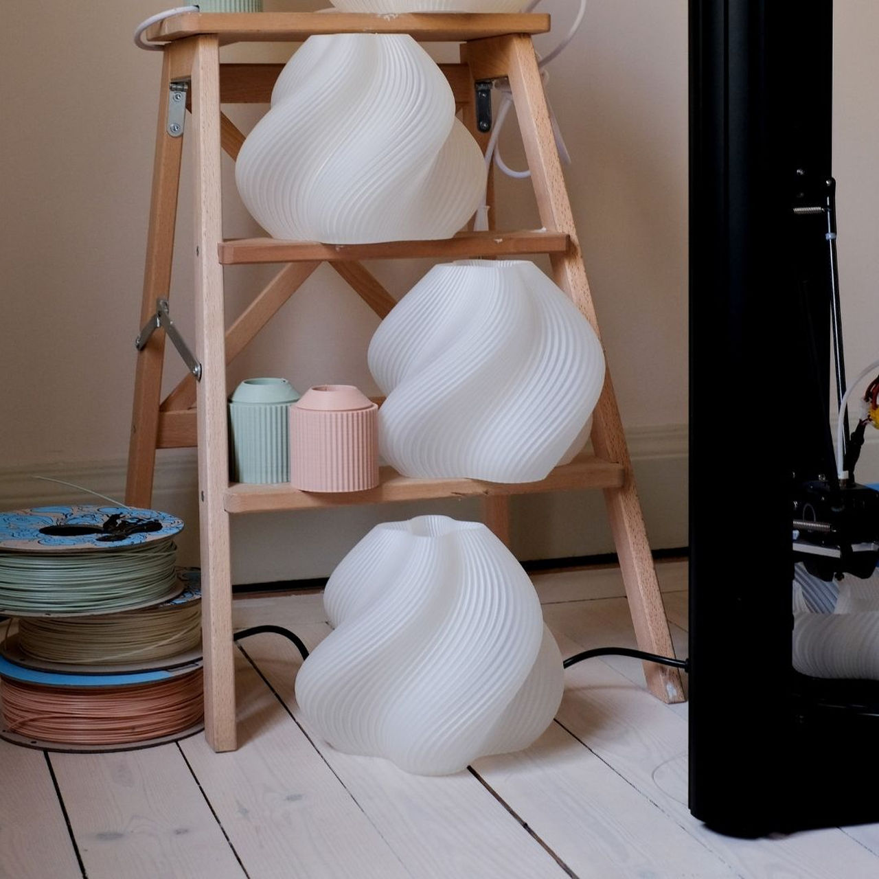 Soft Serve Lamp is 3D-printed