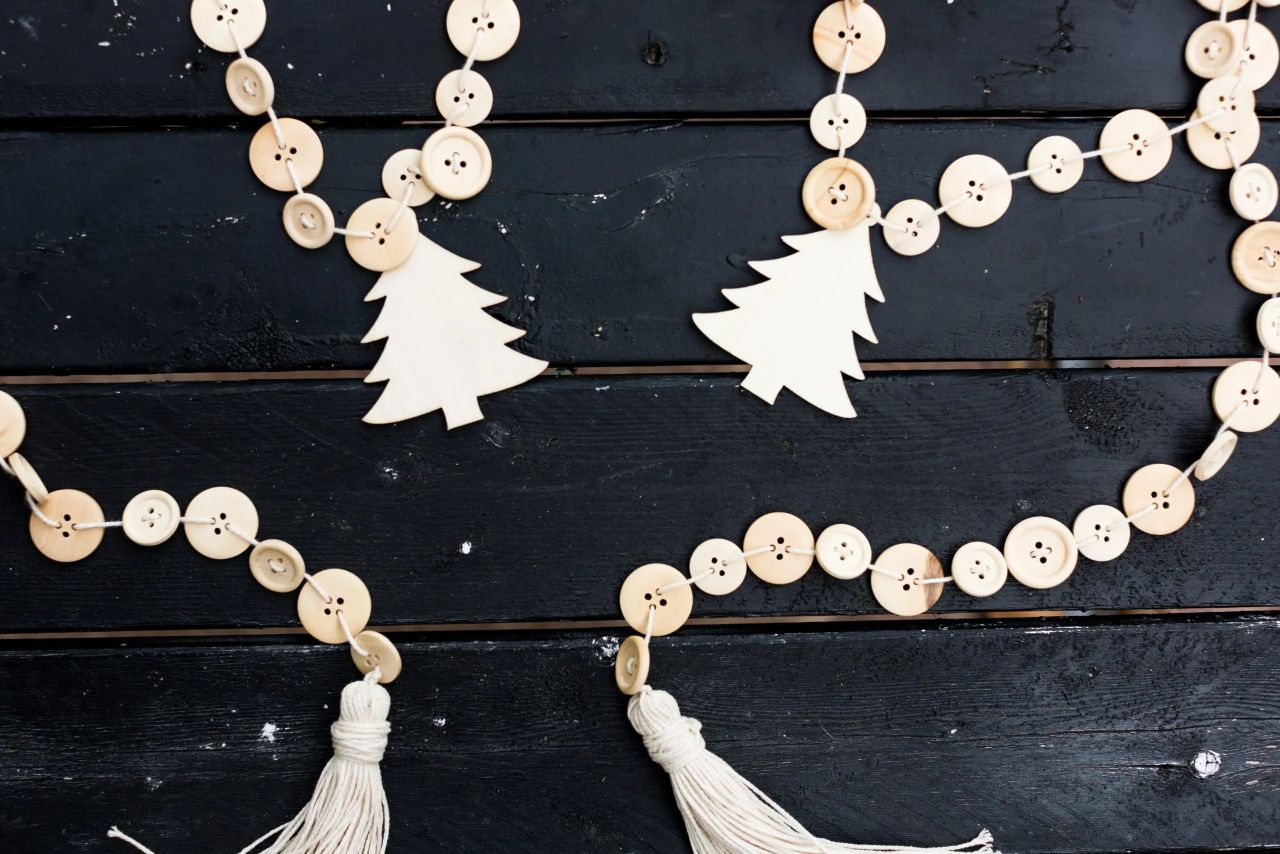 Button garland for Christmas