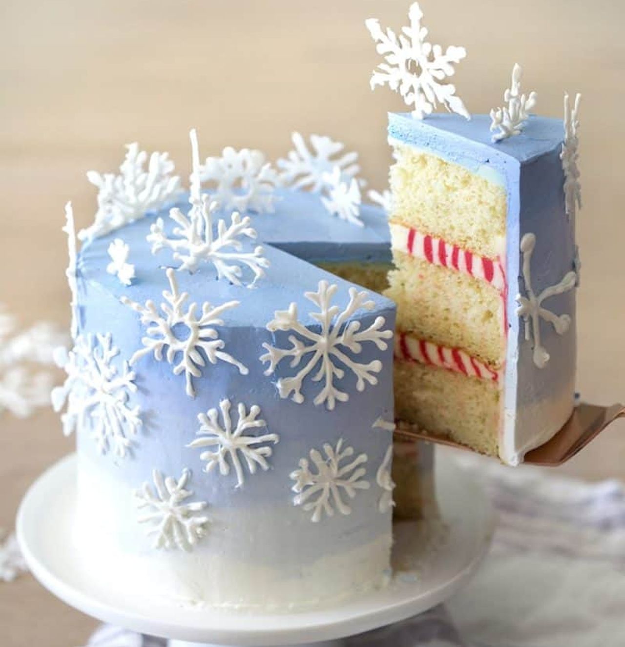 Christmas Dessert Ideas - Snowflake cake