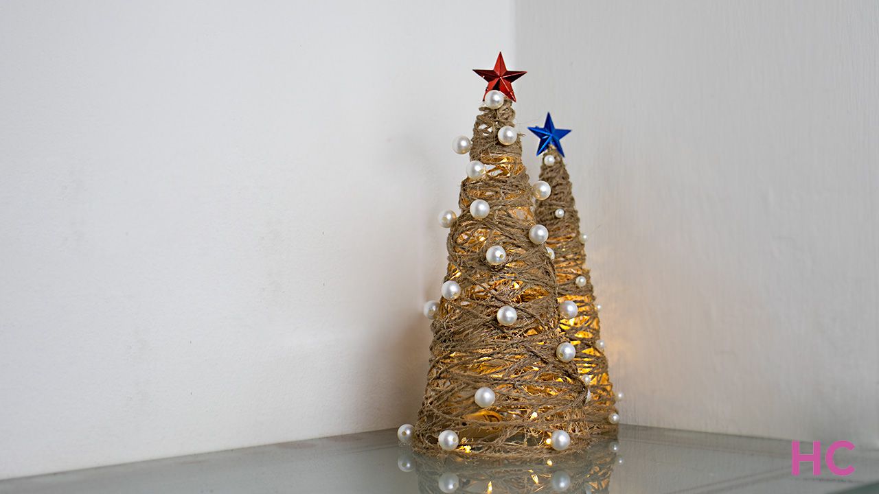 DIY Christmas decorations - Jute yarn christmas tree