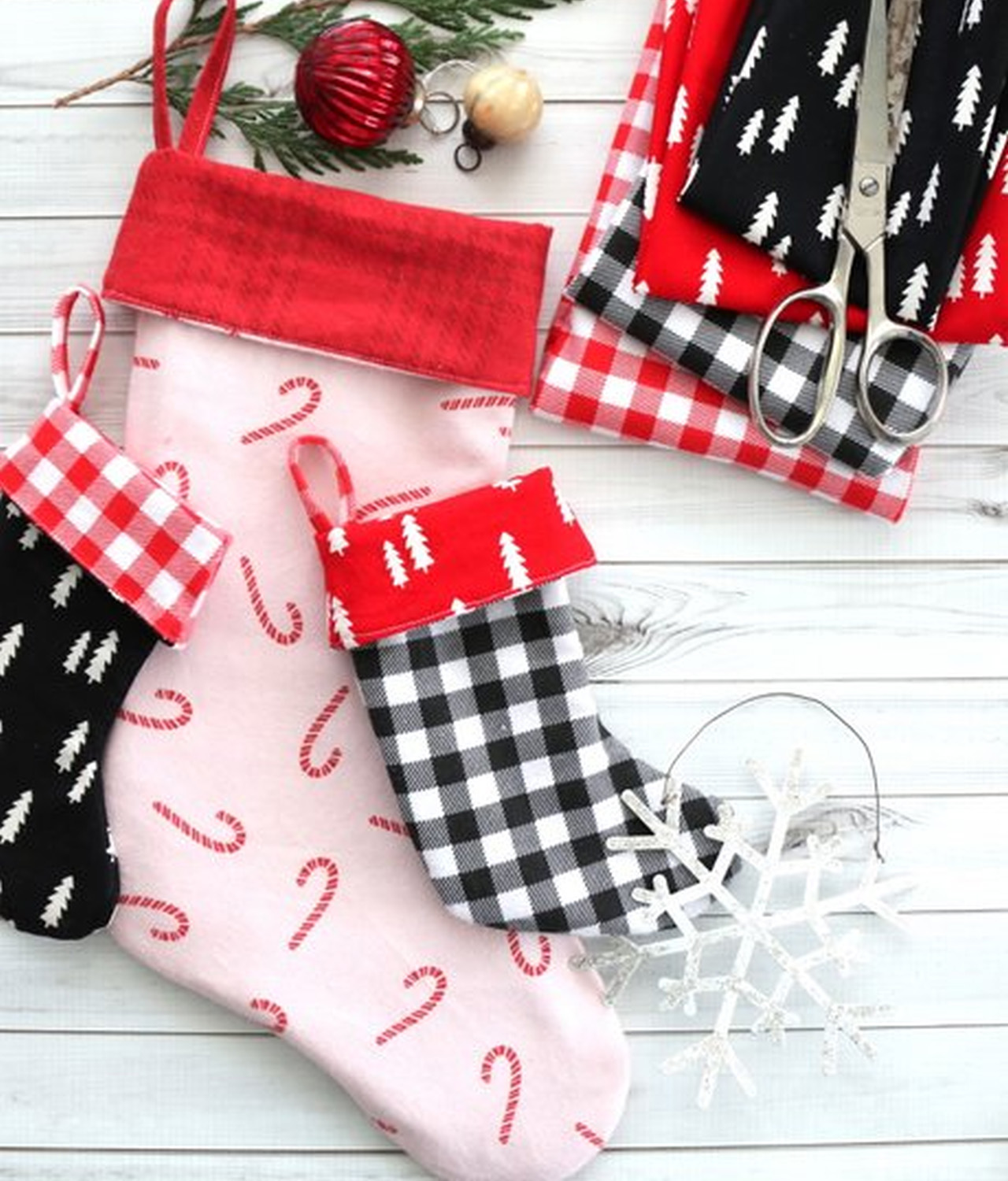 DIY Festive Christmas Stocking Pattern Idea