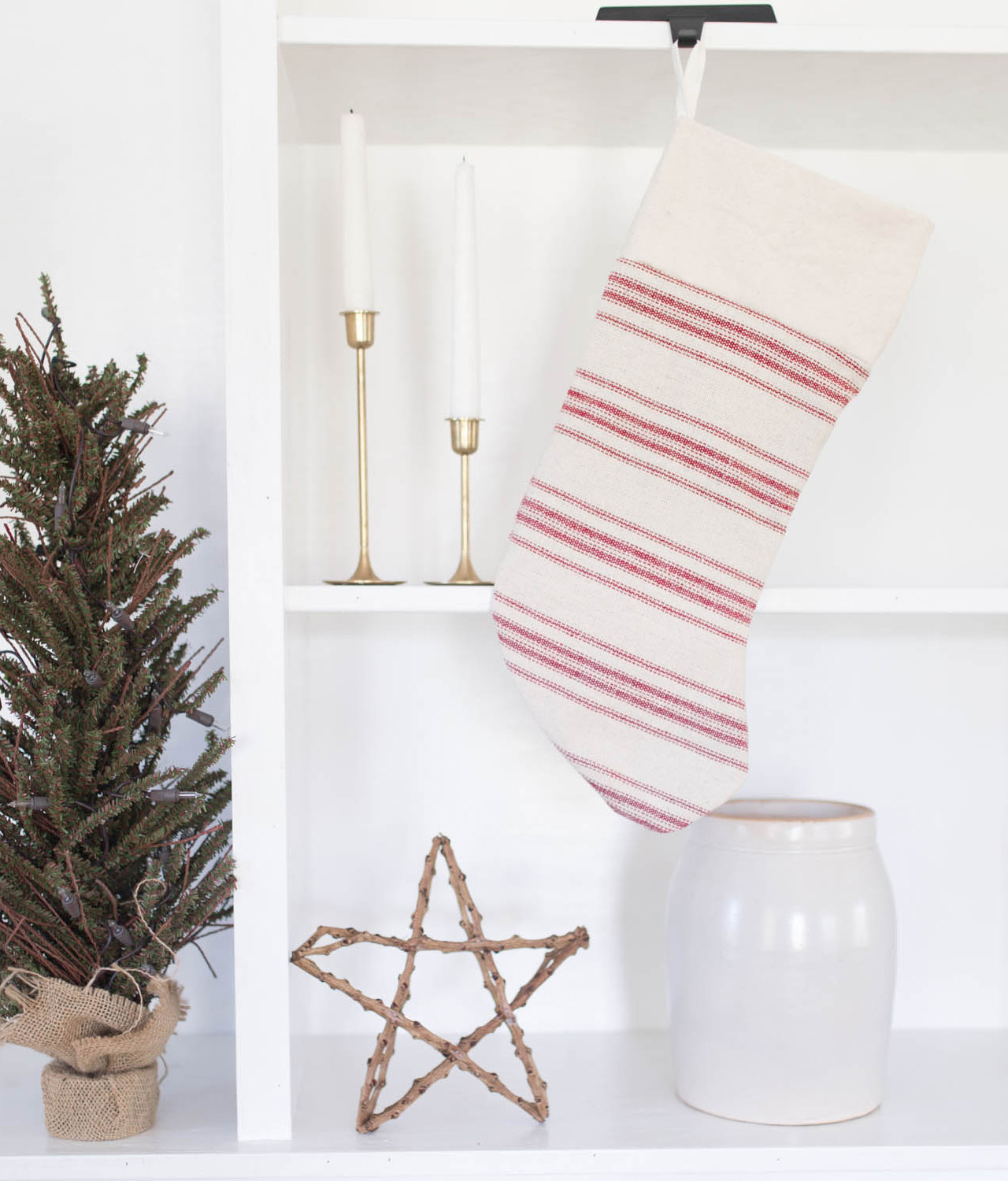 DIY Grain Sack Fabric Stocking