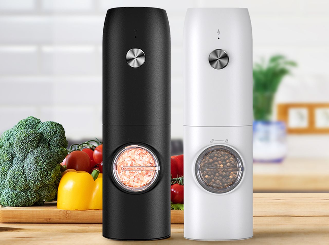 Electric Salt and Pepper Grinder Set