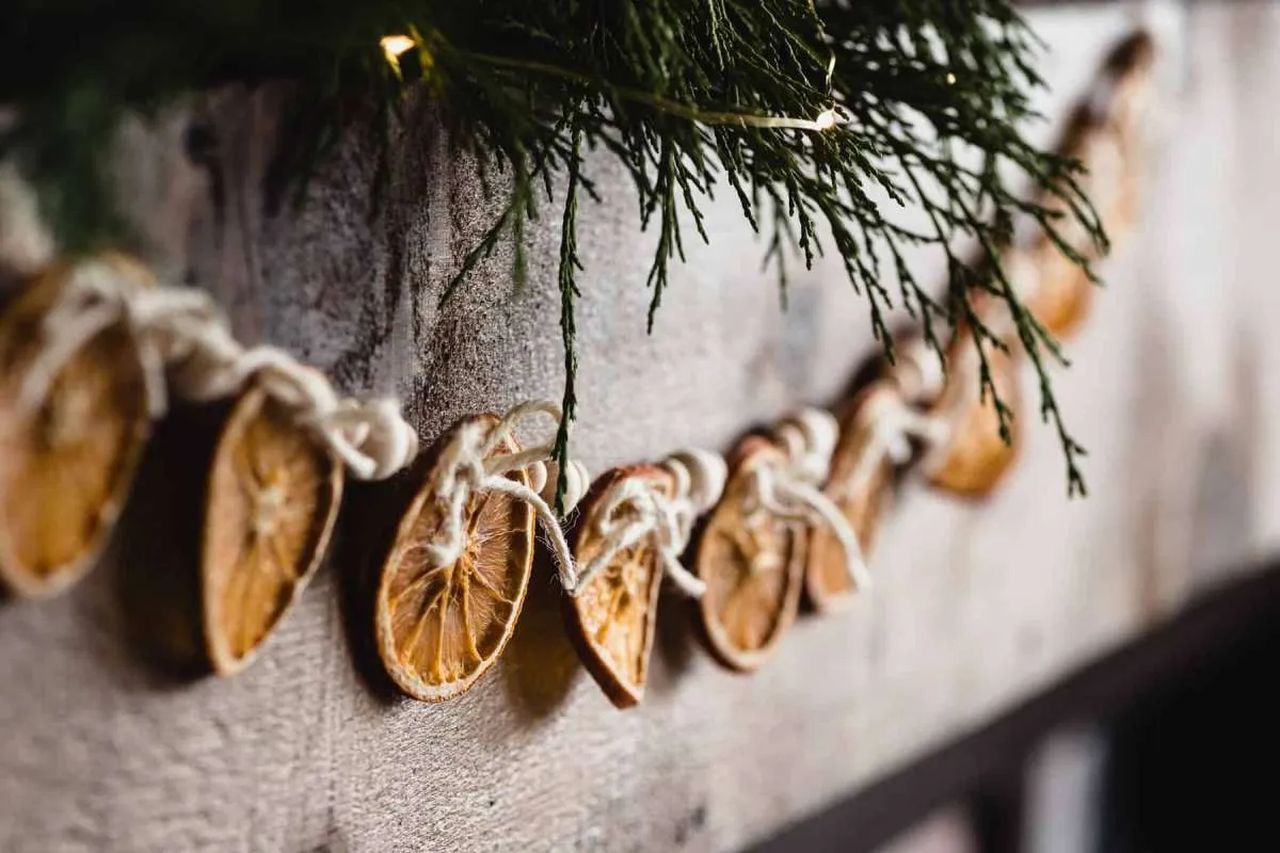 Orange peel Christmas garland