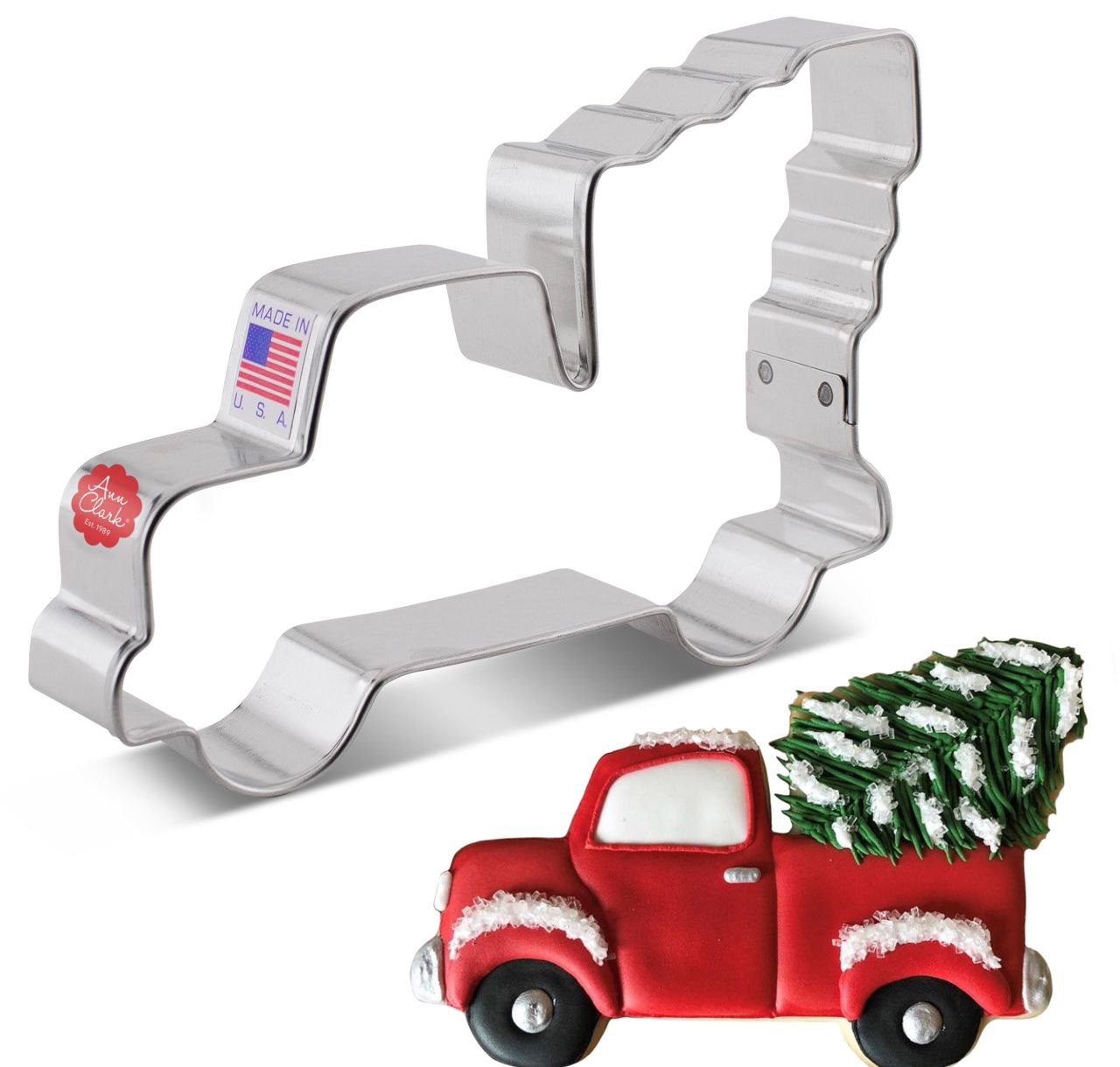 Pickup Truck with Christmas Tree Cookie Cutter