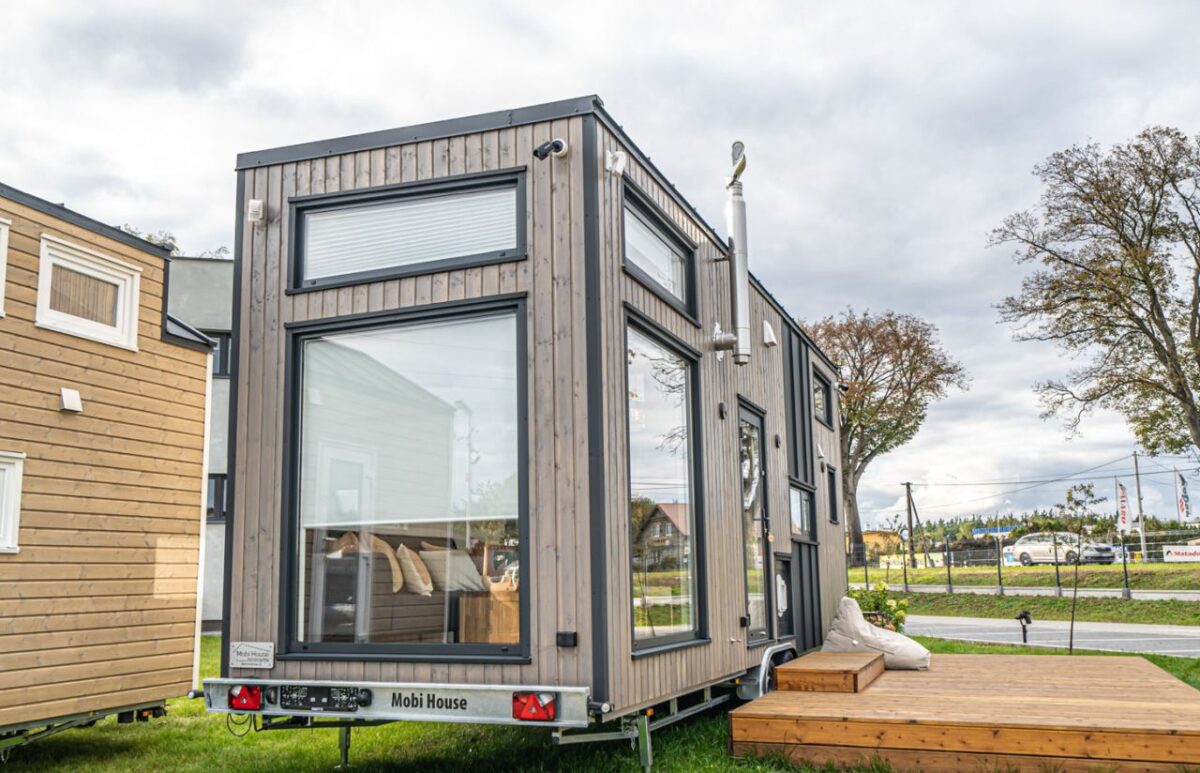 Mobi Sage Tiny House has Generous Living Space With Fireplace