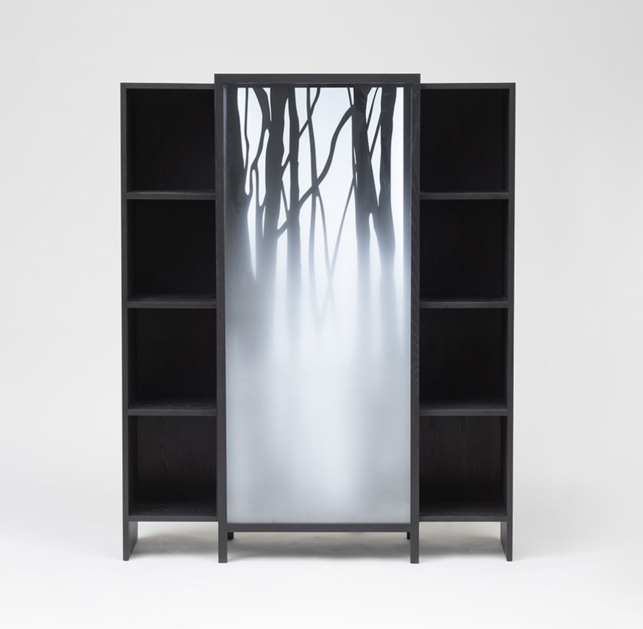 Jisu Kim Designs Bookshelf To Let You Walk Into Wintry Forestland