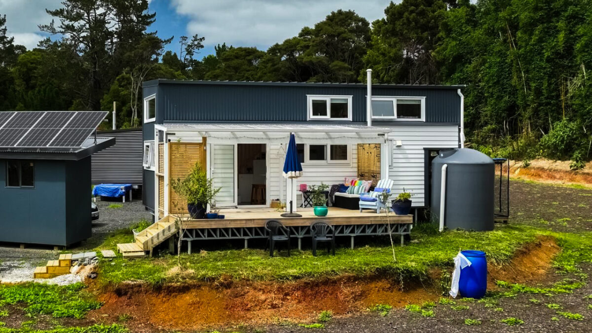 Deb's Tiny House Boasts Deck and Catio for Furry-Friends