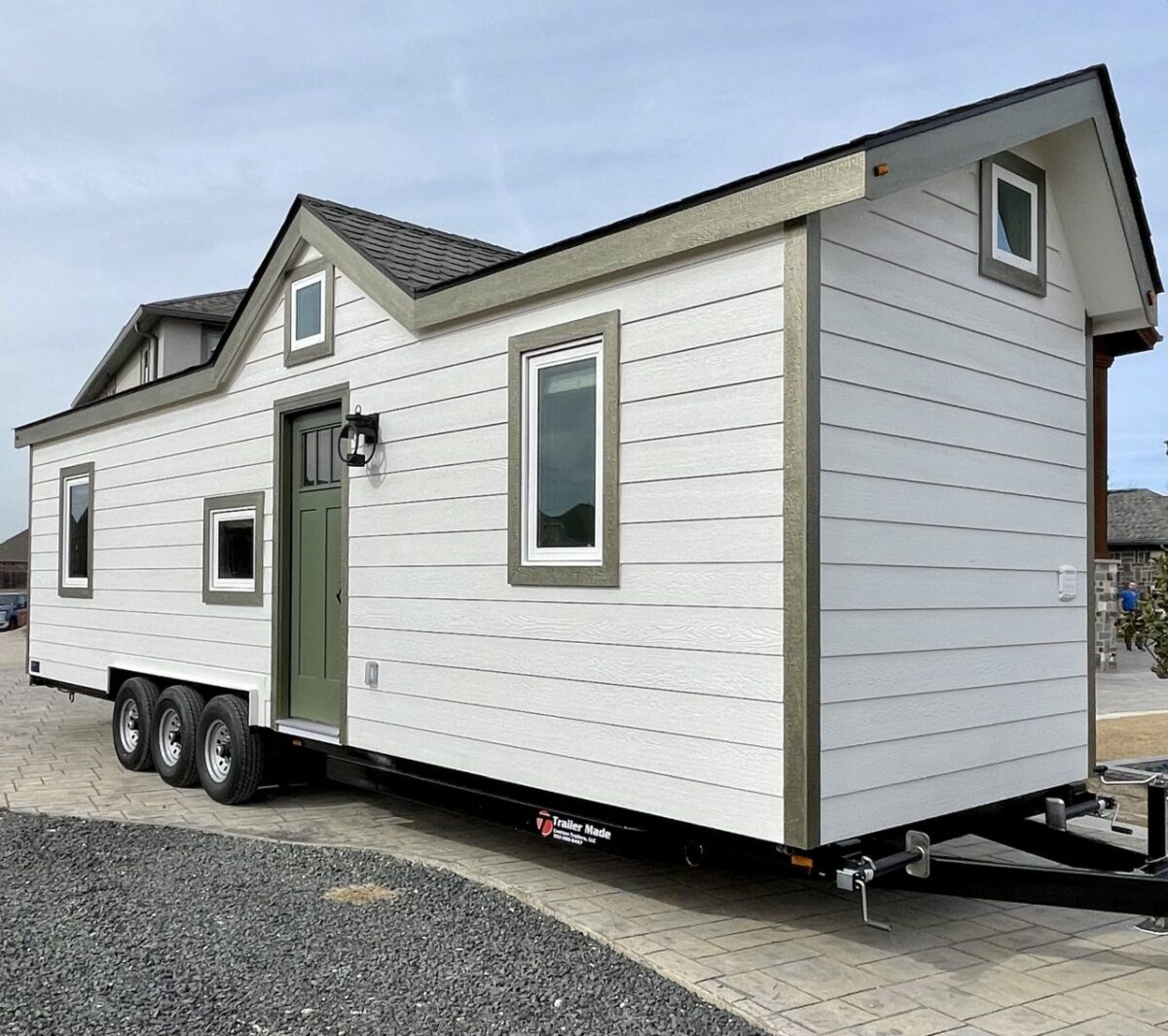 Fruition Tiny House has Spacious Bathroom, White-Green Décor