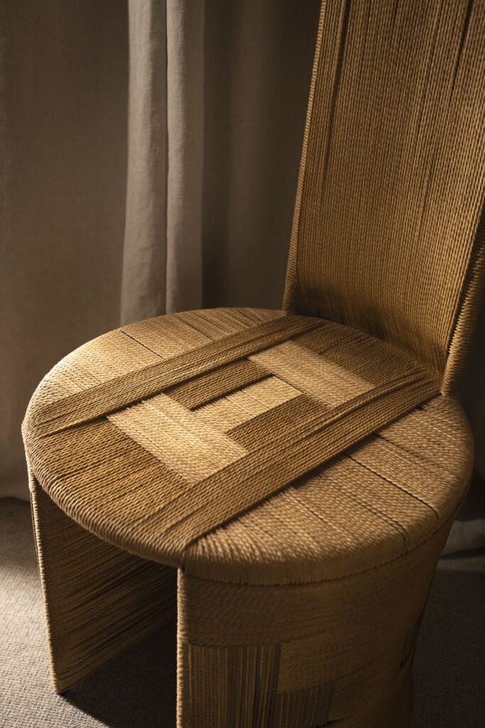 Miss Rope Chair Exhibits Intricate Cord Weave in Majestic Make