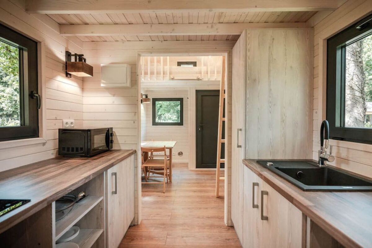 Montana Tiny House Sleeps Six in its Compact Dual-Loft Layout