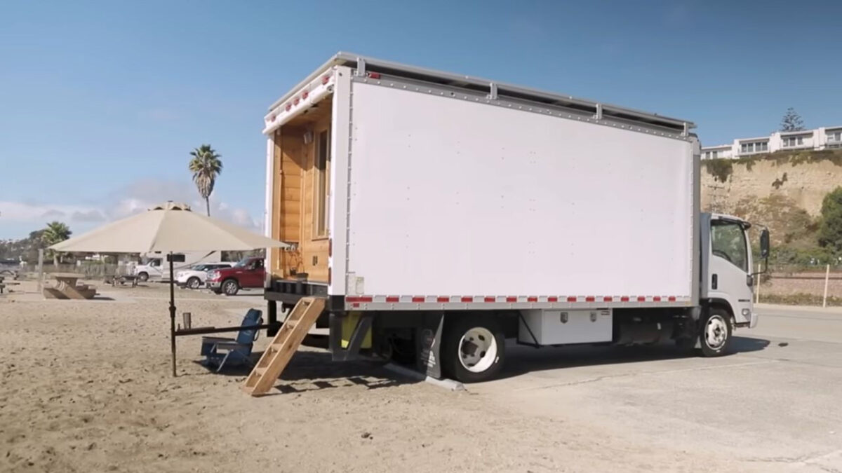 Off Grid Luxury Suites With A Private Beach Bar Reference: Surfer Turns Box Truck Into Luxury Off Grid Home For