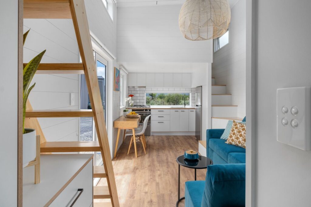 Pohutukawa Tiny House Flaunts Two Mezzanine, Modern Aesthetic