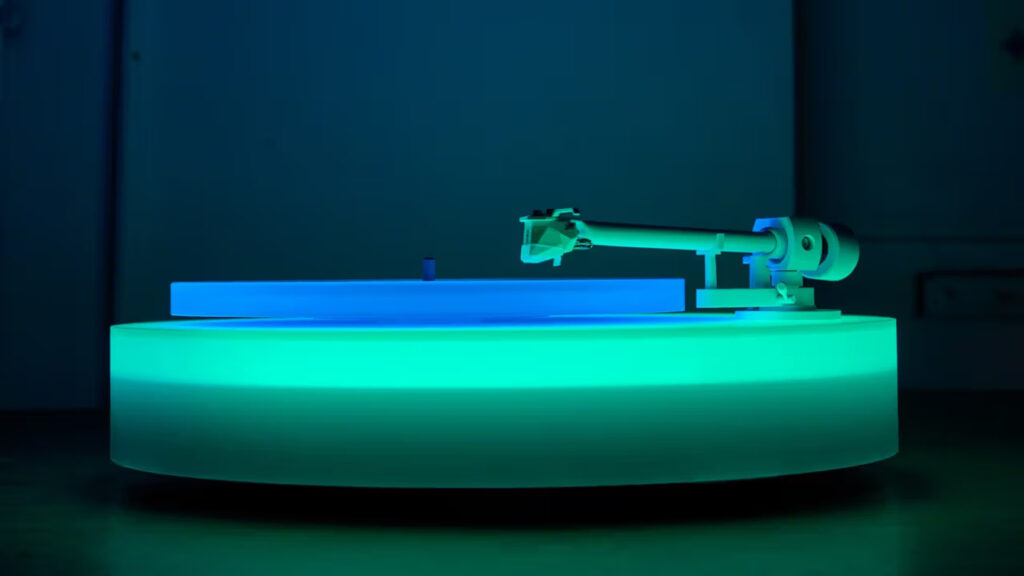 Brian Eno Turntable Ii Attunes Records To Kaleidoscope Of Colorful Leds