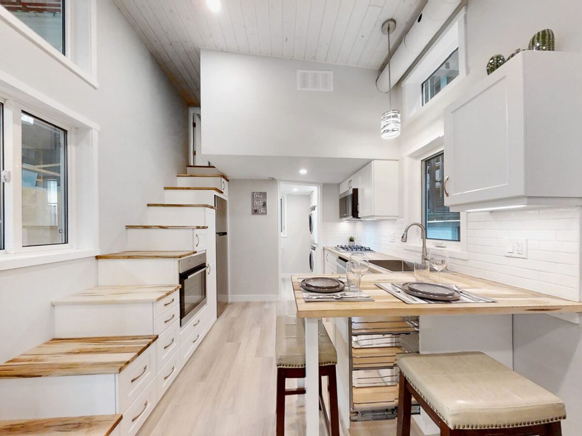 Feature-Rich White Rock Tiny House Makes Weird Space Usage