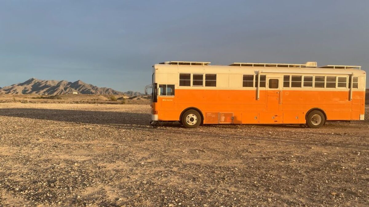 Couple DIYs Skoolie Into Home on Wheels With Myriad of Storage