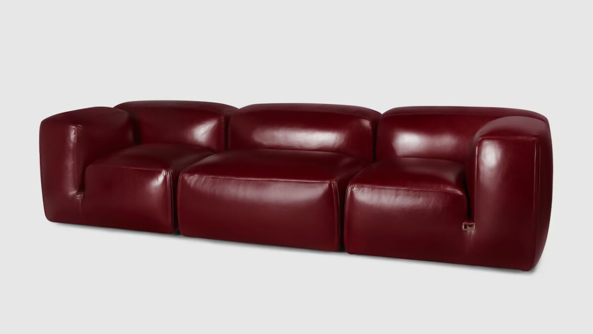 Gucci X Mario Bellini Bring Le Mura Sofa In Signature Rosso Ancora