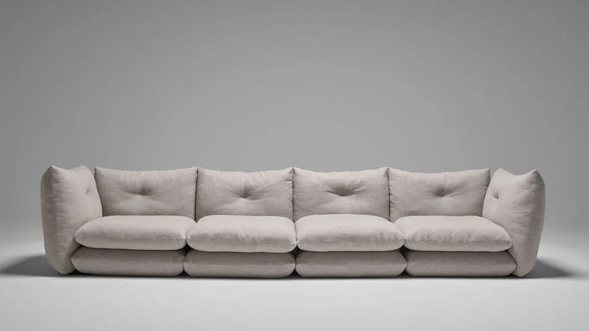 Knoll Pillo Sofa has Modular Arrangement of Large Pillows