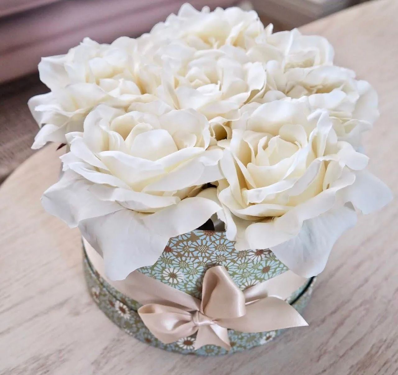 DIY Faux and Fresh Flower Bouquet Box