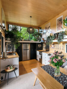 Tiny house with indoor garden-living room