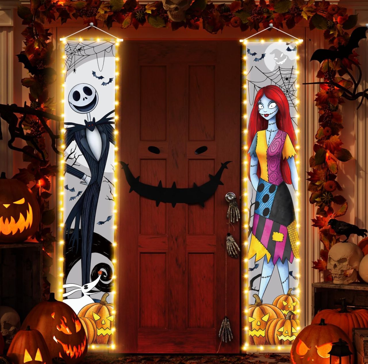 Jack Sally Lighted Banners Porch Signs