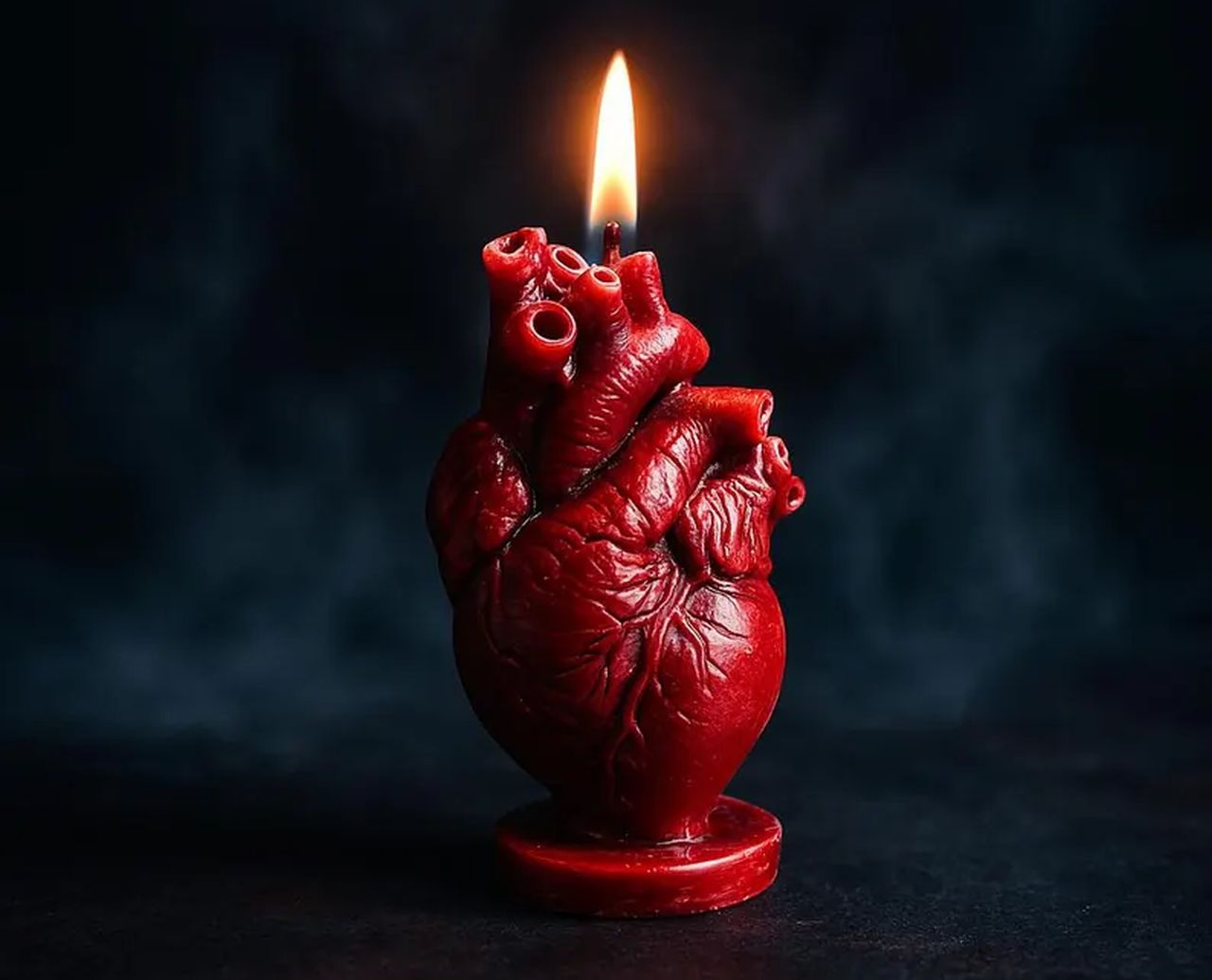 Anatomical human heart shaped candle