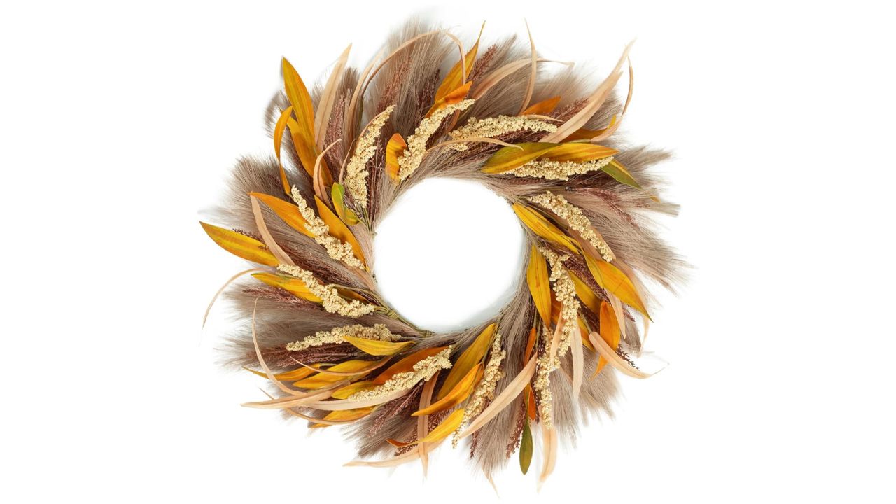 Best Fall Wreaths to Buy - Faux Eucalyptus and Reed Wreath