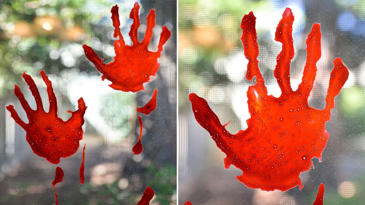 Best Halloween Decoration Ideas - bloody hand cling