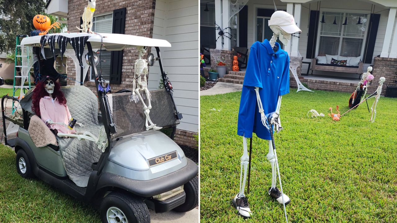 Best Outdoor Skeleton Halloween Decorations - golfing course