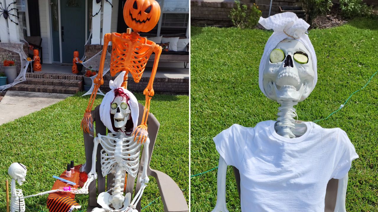 Best Outdoor Skeleton Halloween Decorations - spa day