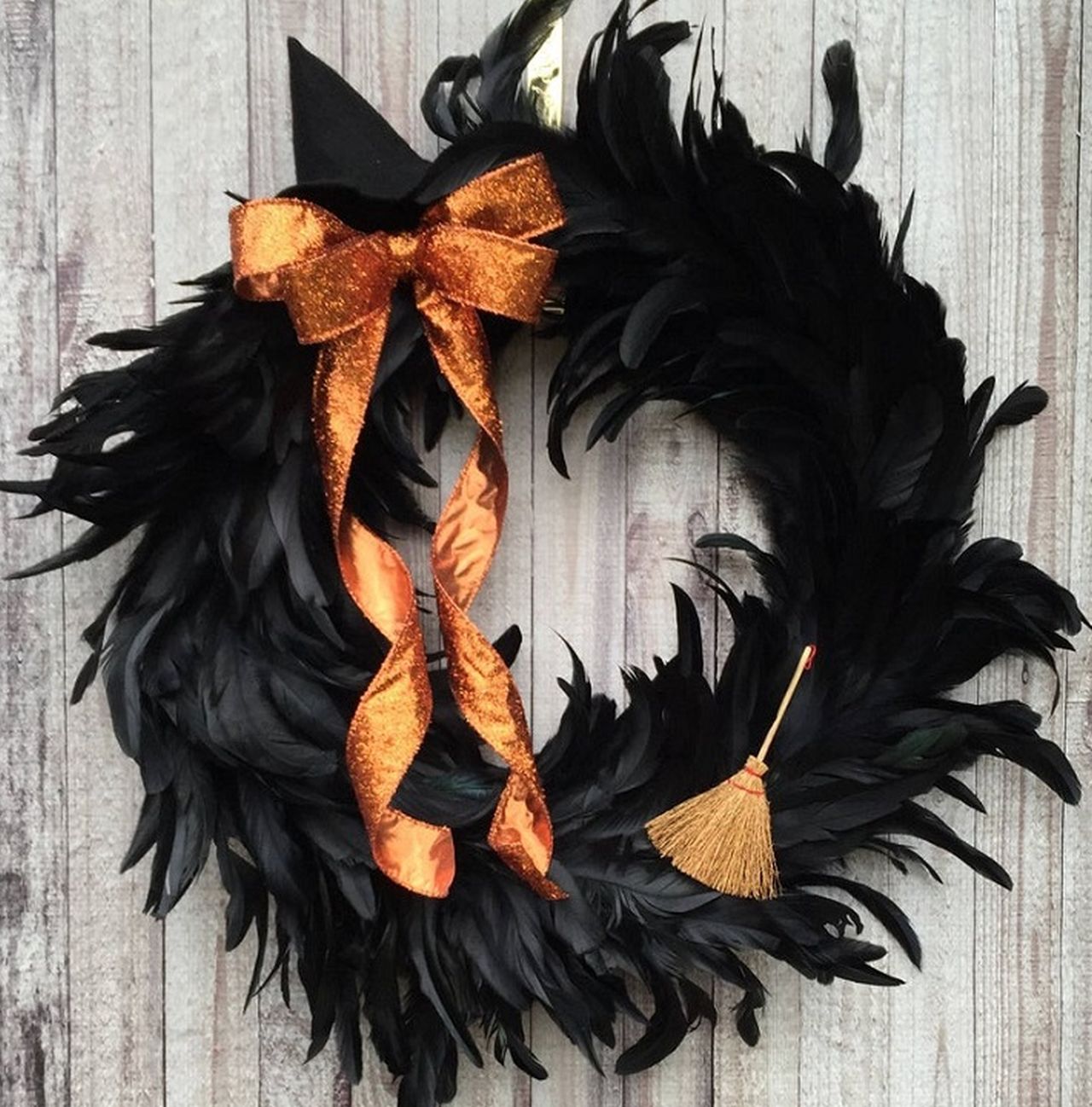 Black Feather Witch Wreath