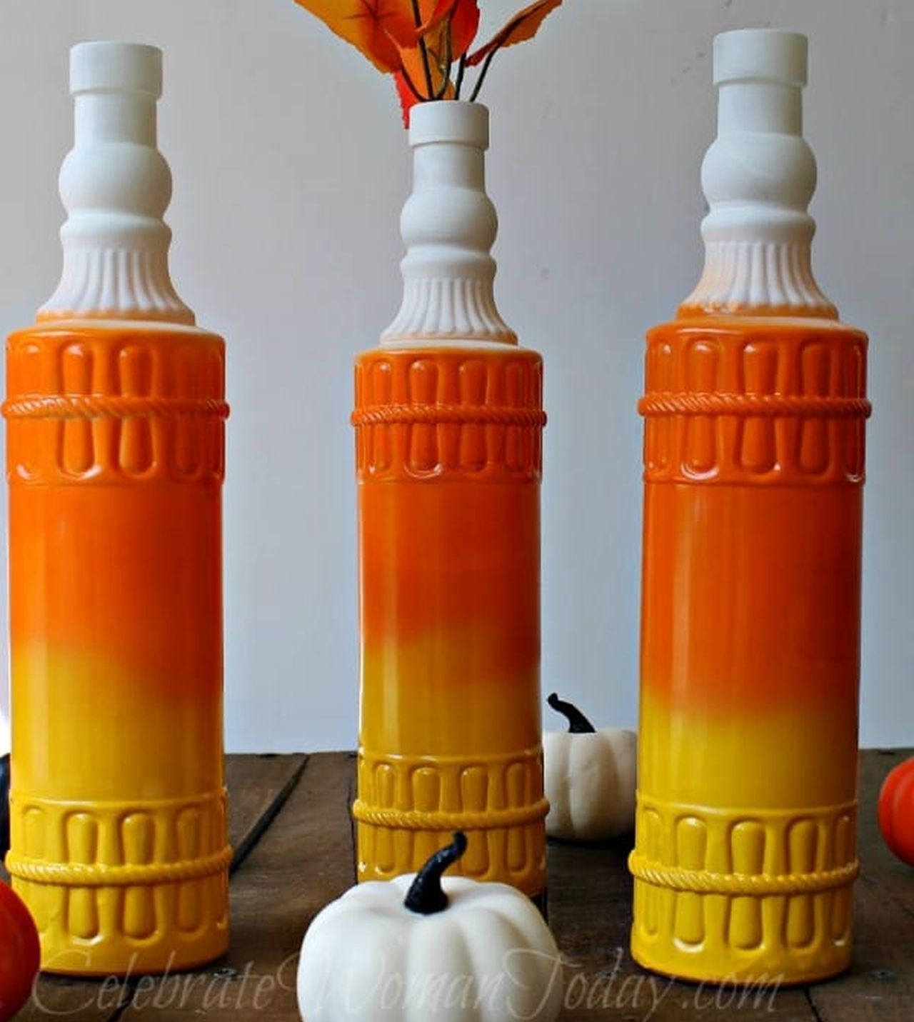Candy Corn Wine Bottles