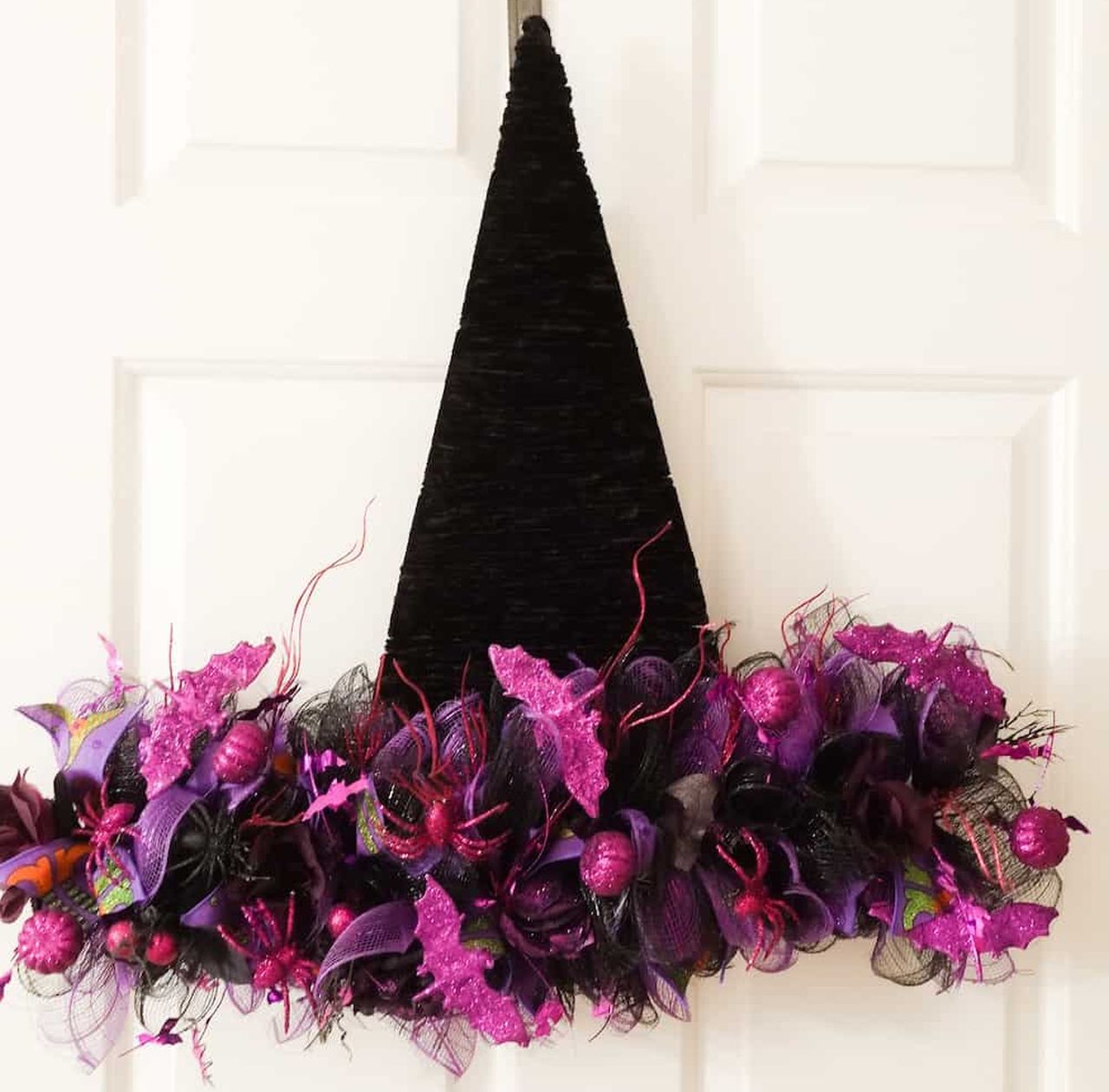 DIY Dollar Tree Halloween Witch Hat Wreath