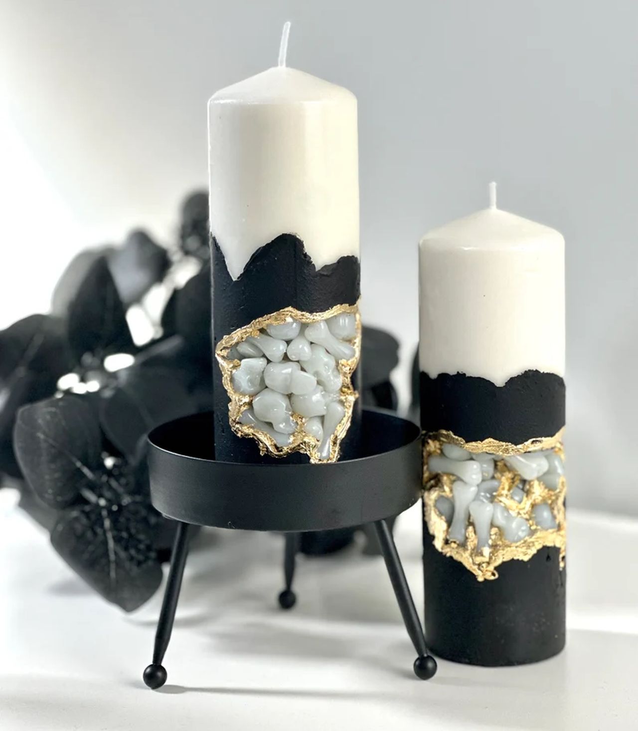 Glow in the dark Halloween black candle