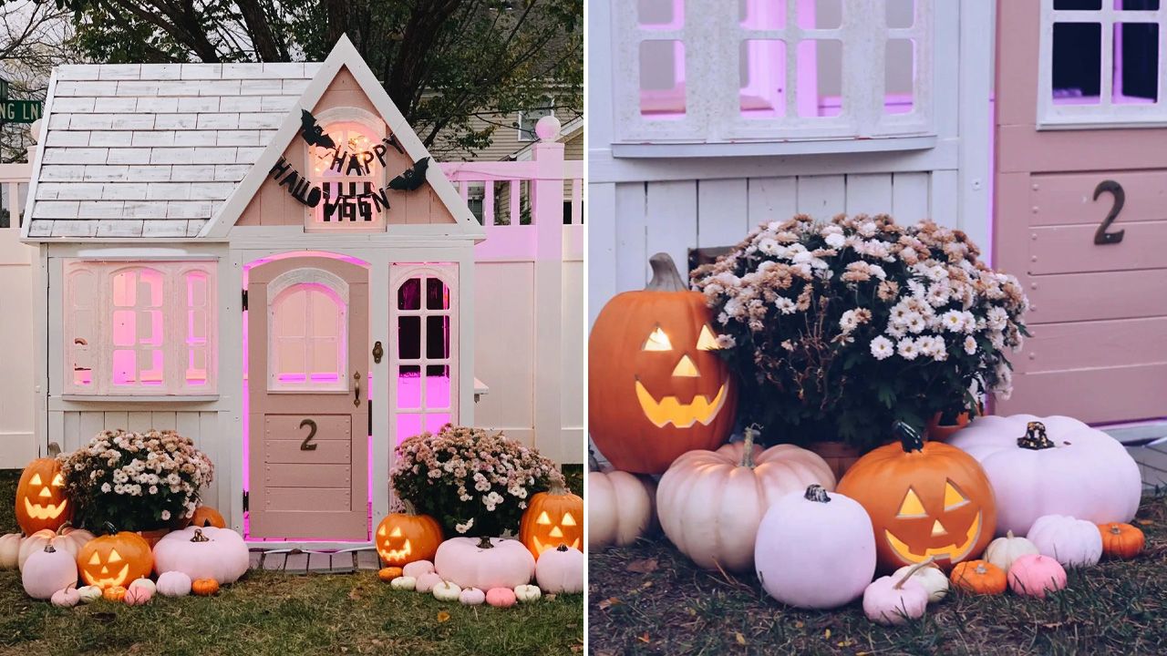 Pink Halloween Decoration Ideas - Pink Halloween Playhouse