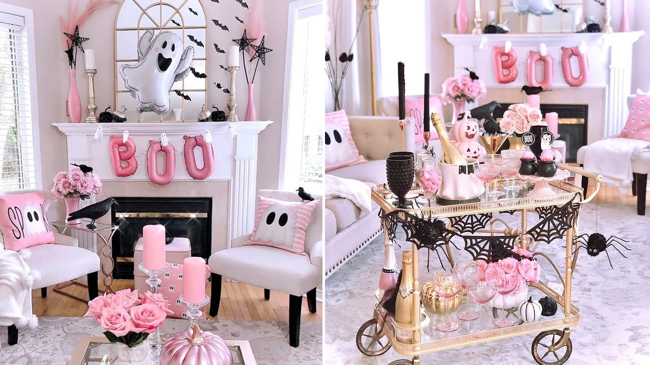 Pink Halloween Decoration Ideas - Pink Living Room