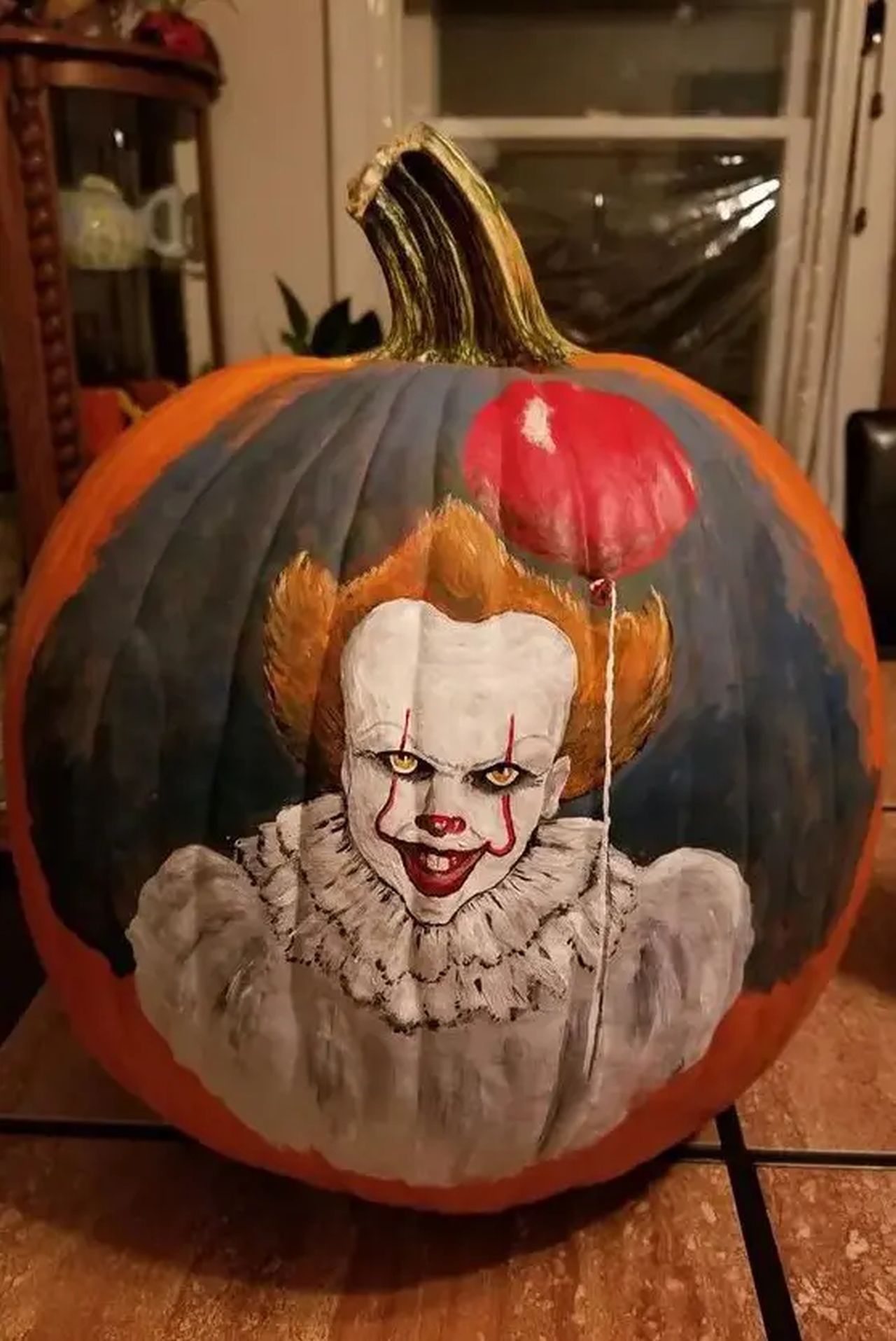 Scary and beautiful Pennywise pumpkin
