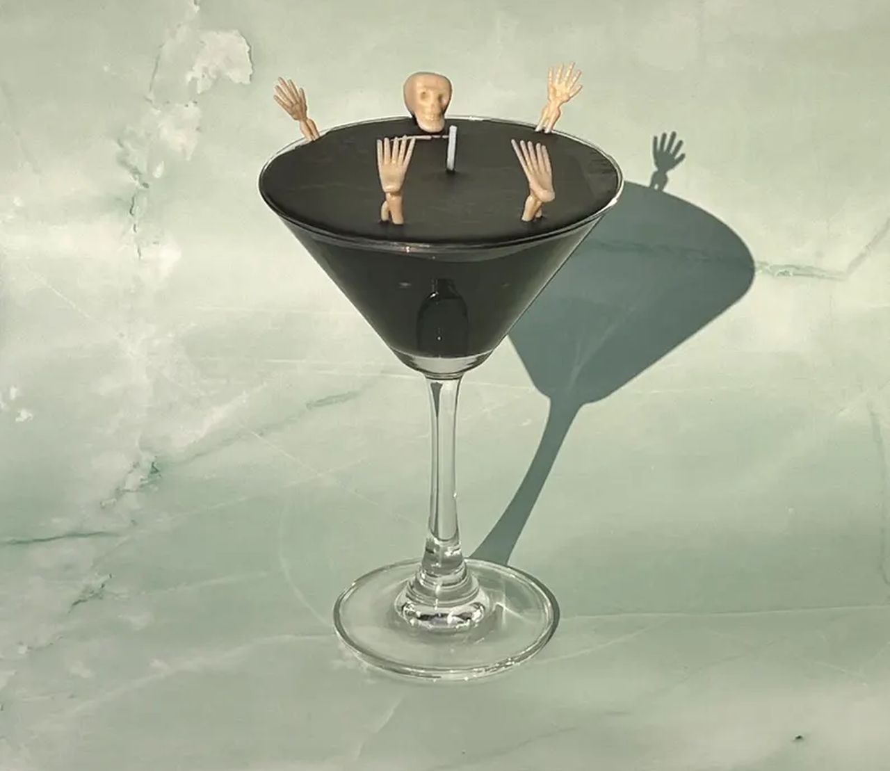 Skeleton Martini Candle