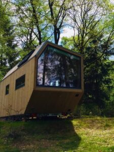 tiny house rental with large window in living room-10