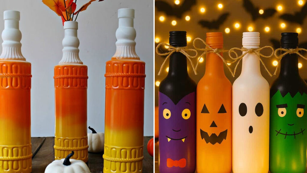 25+ Wine Bottle Halloween Crafts for Ghoulish Home Décor halloween wine bottle crafts new diy projects