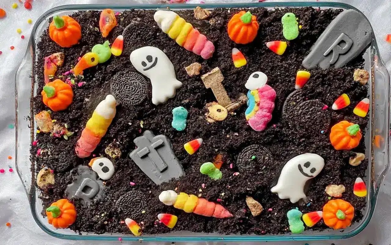 Halloween Dirt Cake - graveyard 