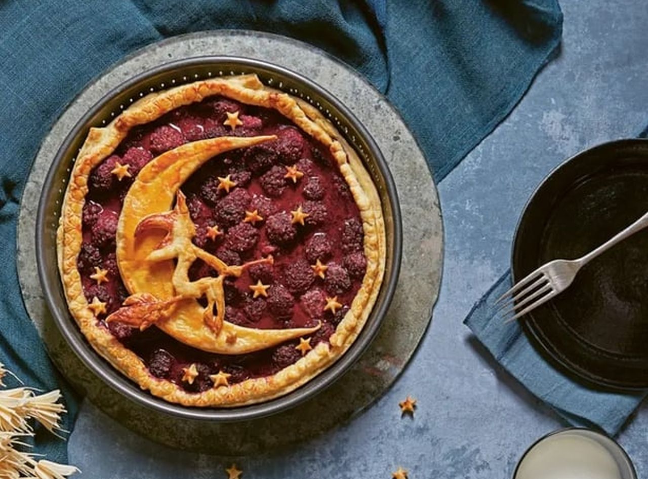 Halloween Pie Ideas - Moon witch blackberry pie