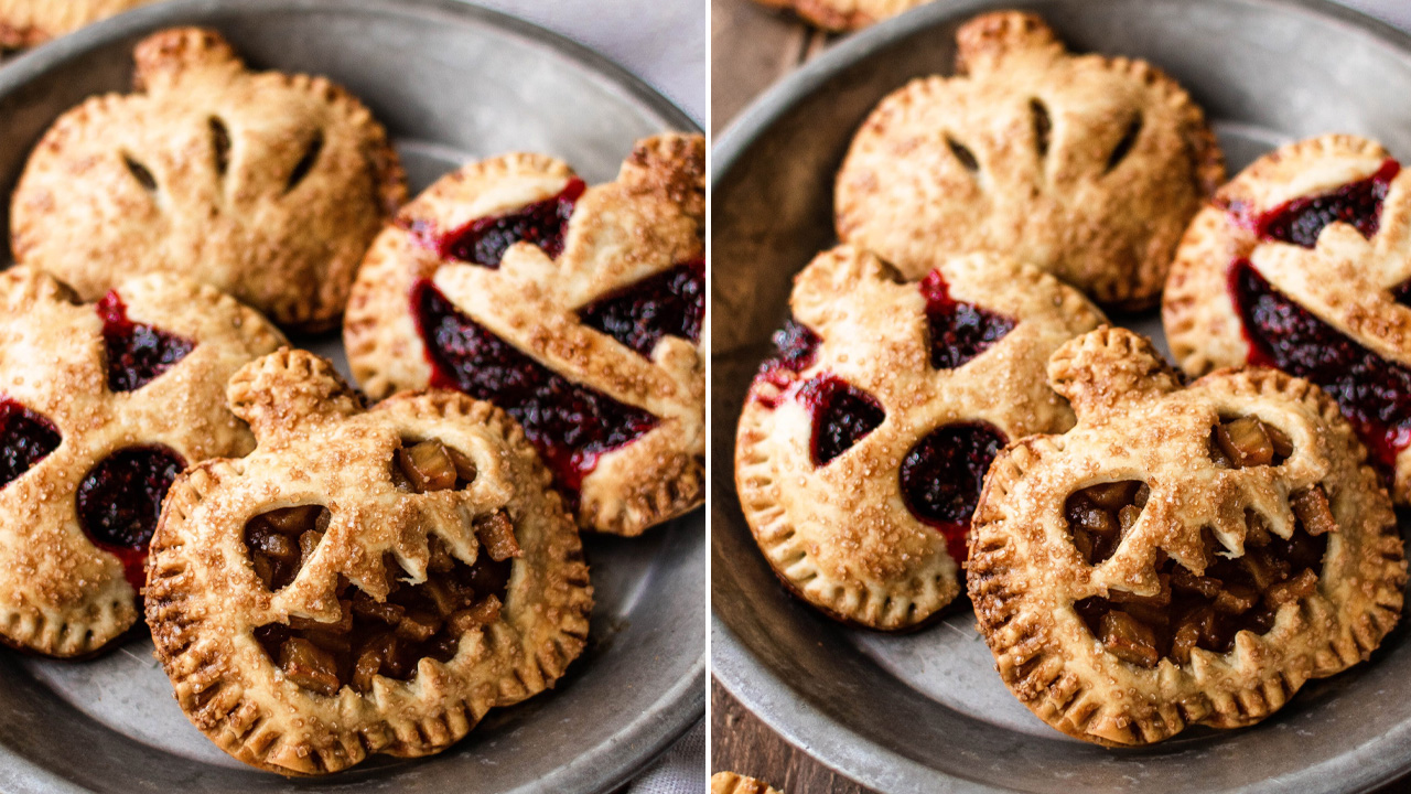 Jack-o-lantern Halloween hand pies