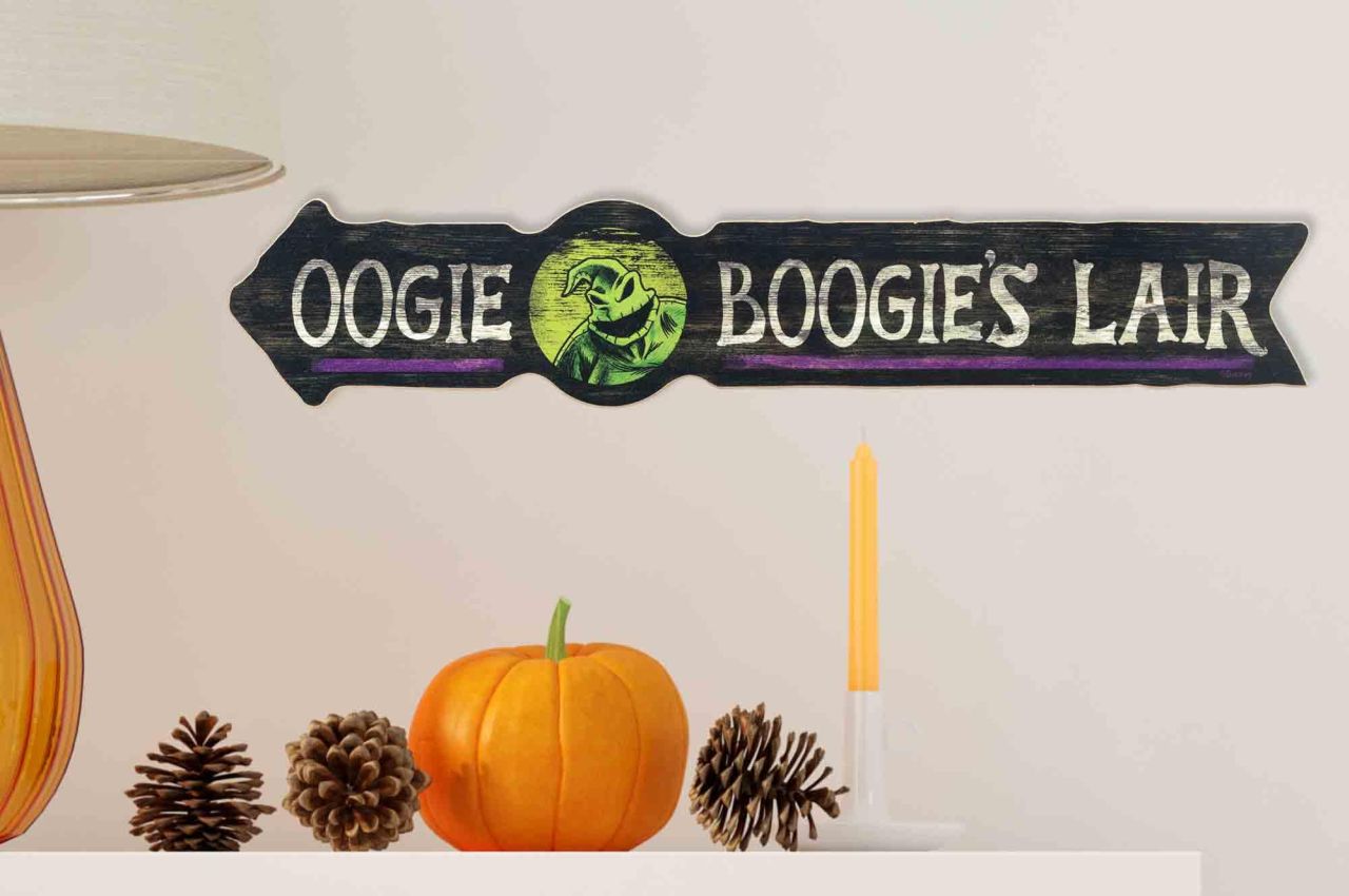 Oogie Boogie's Lair Arrow Wood Sign